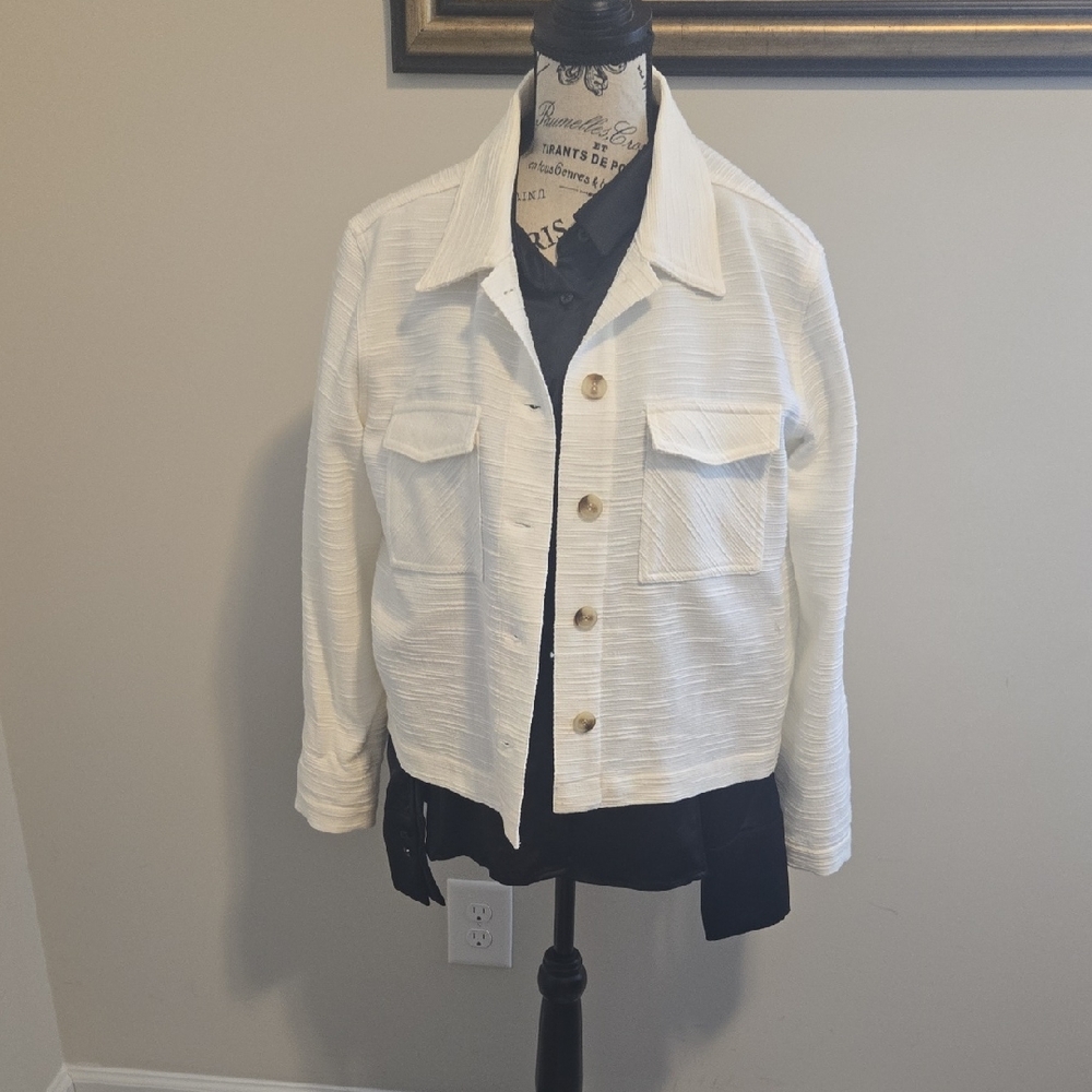 Jones New York Off-White Textured Blazer